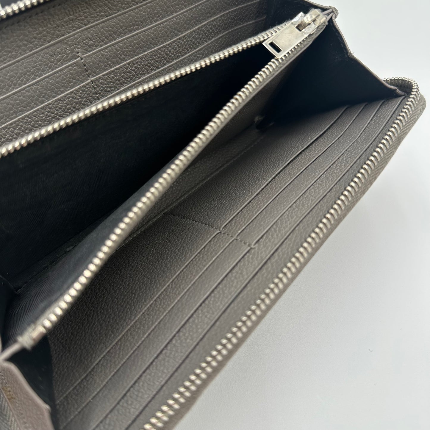 Authentic YSL Gray Rive Gauche Zipper Wallet