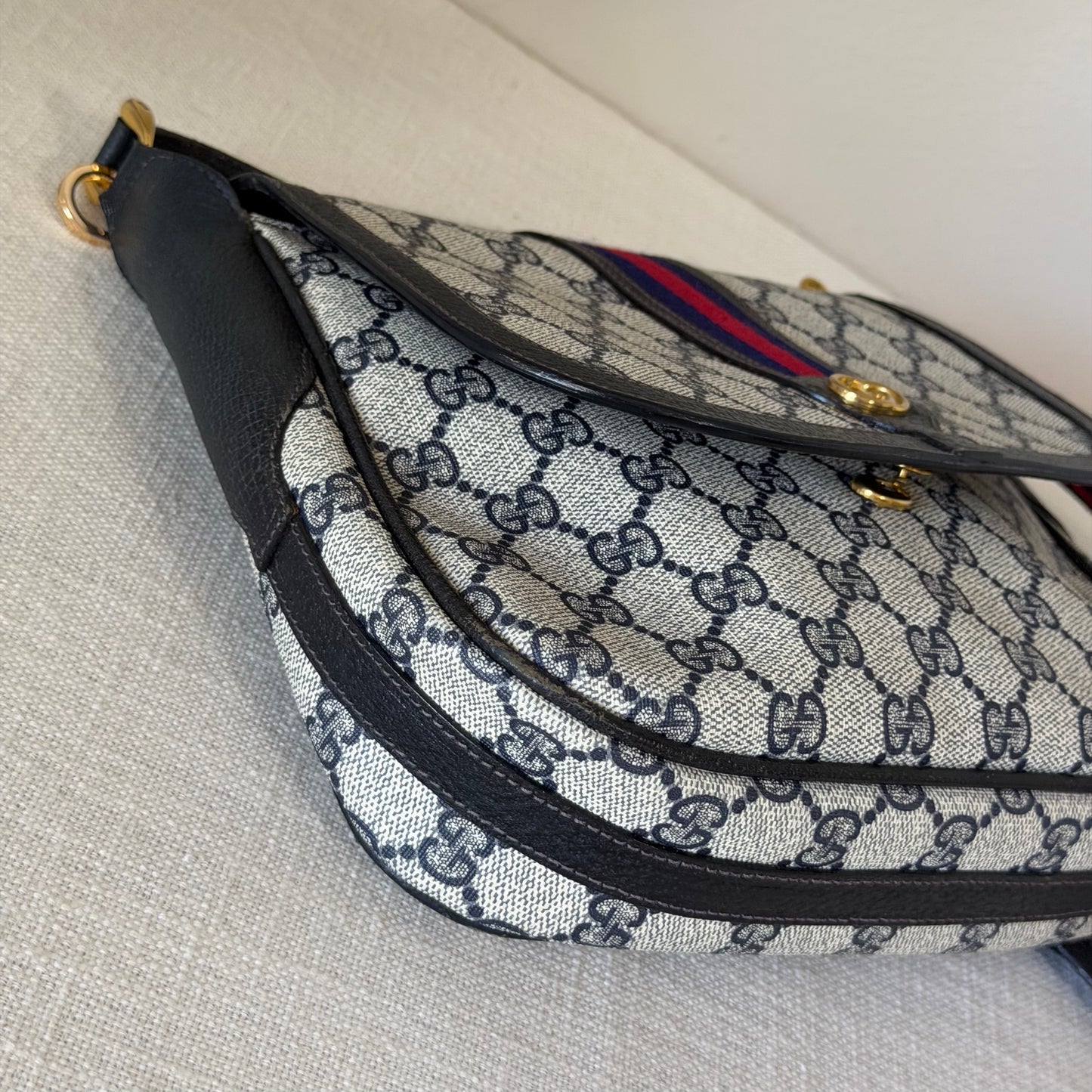 Authentic GUCCI Navy Web Crossbody