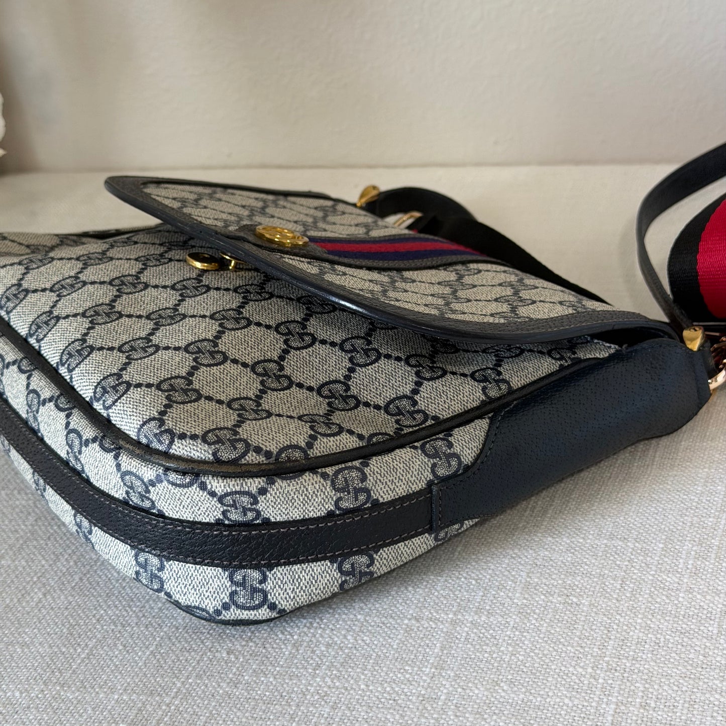 Authentic GUCCI Navy Web Crossbody