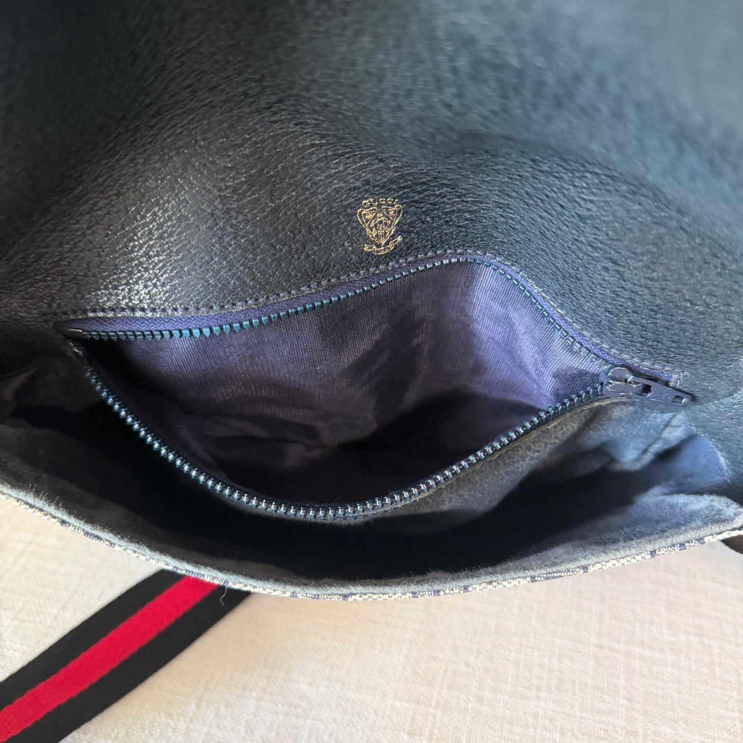 Authentic GUCCI Navy Web Crossbody