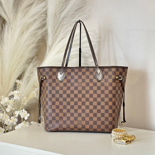 Authentic Louis Vuitton 2014 Damier Ebene Neverfull MM
