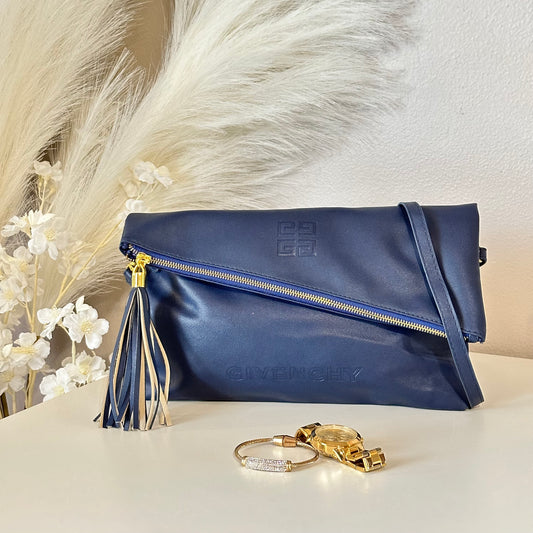 Authentic Givenchy Novelty Blue Clutch Crossbody
