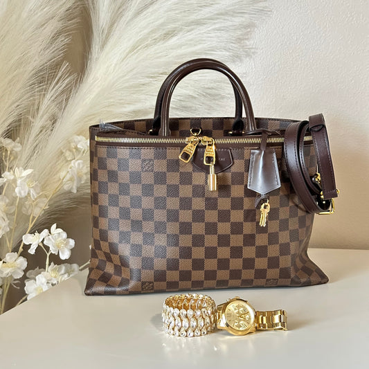 Authentic Louis Vuitton 2016 Damier Ebene Brompton 2-Way Tote