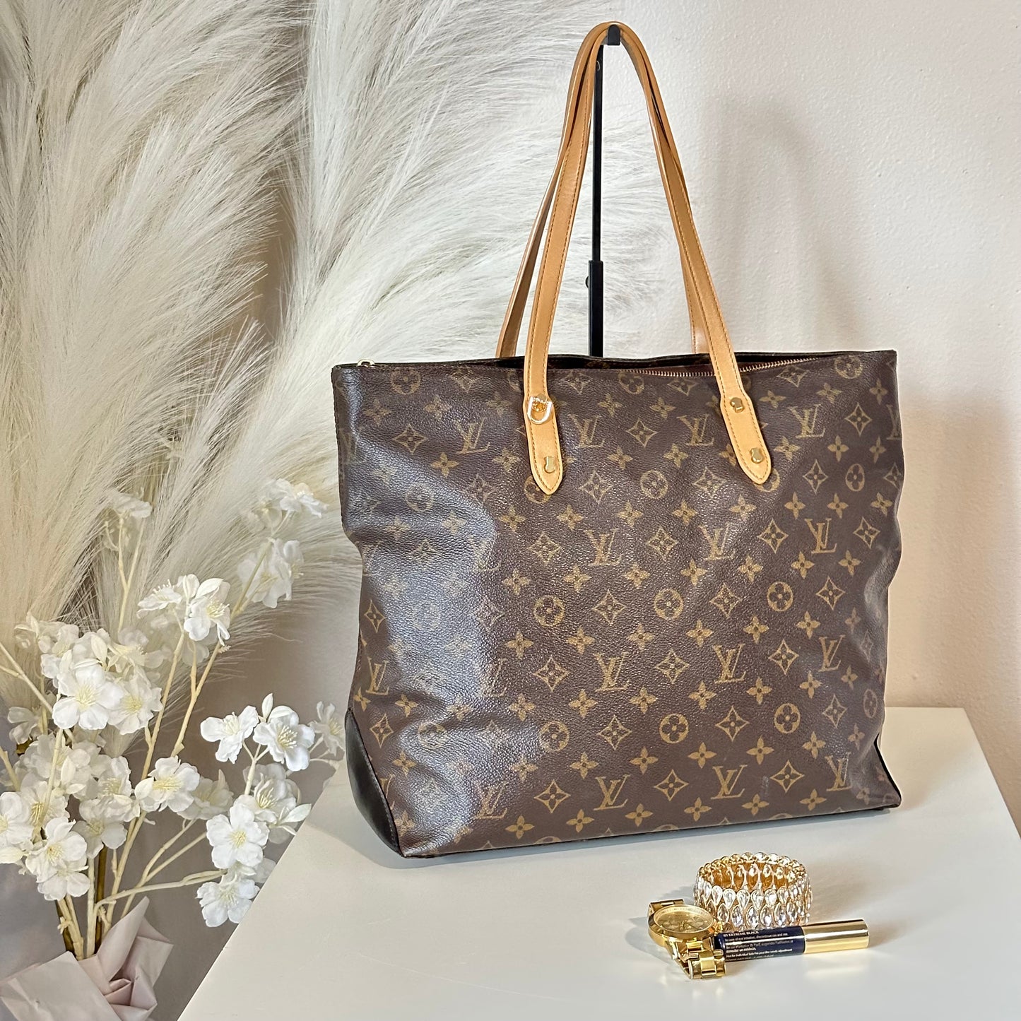 Authentic Louis Vuitton 2000 Monogram Cabas Mezzo Tote