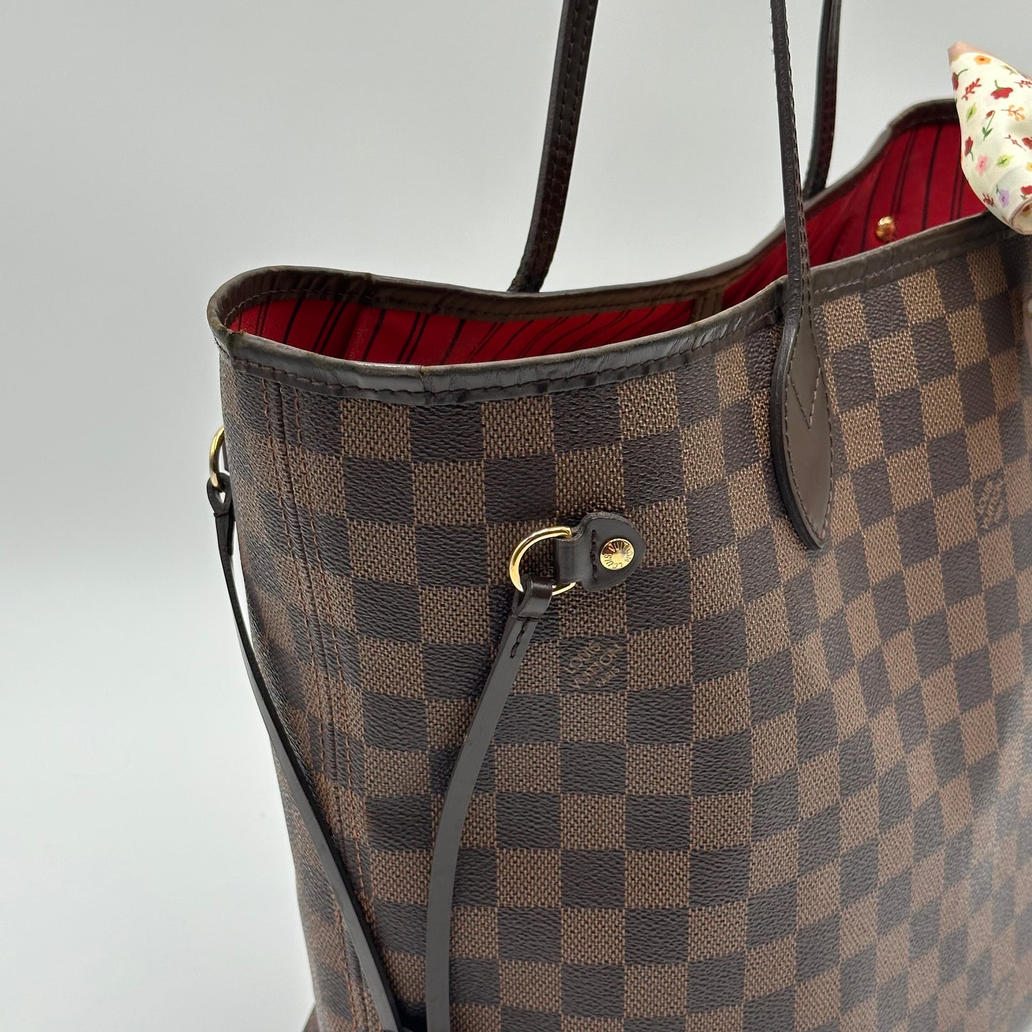 Authentic Louis Vuitton 2014 Damier Ebene Neverfull MM