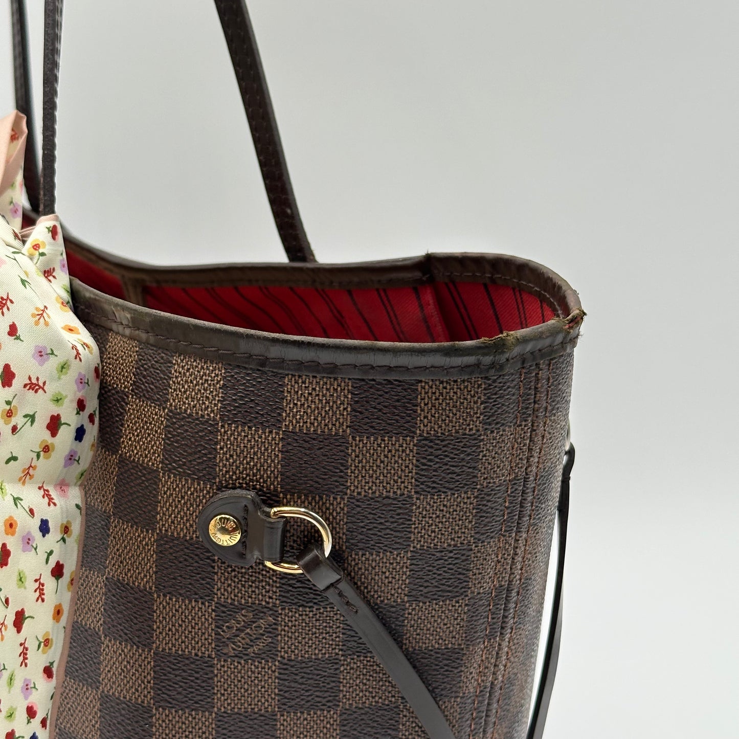 Authentic Louis Vuitton 2014 Damier Ebene Neverfull MM