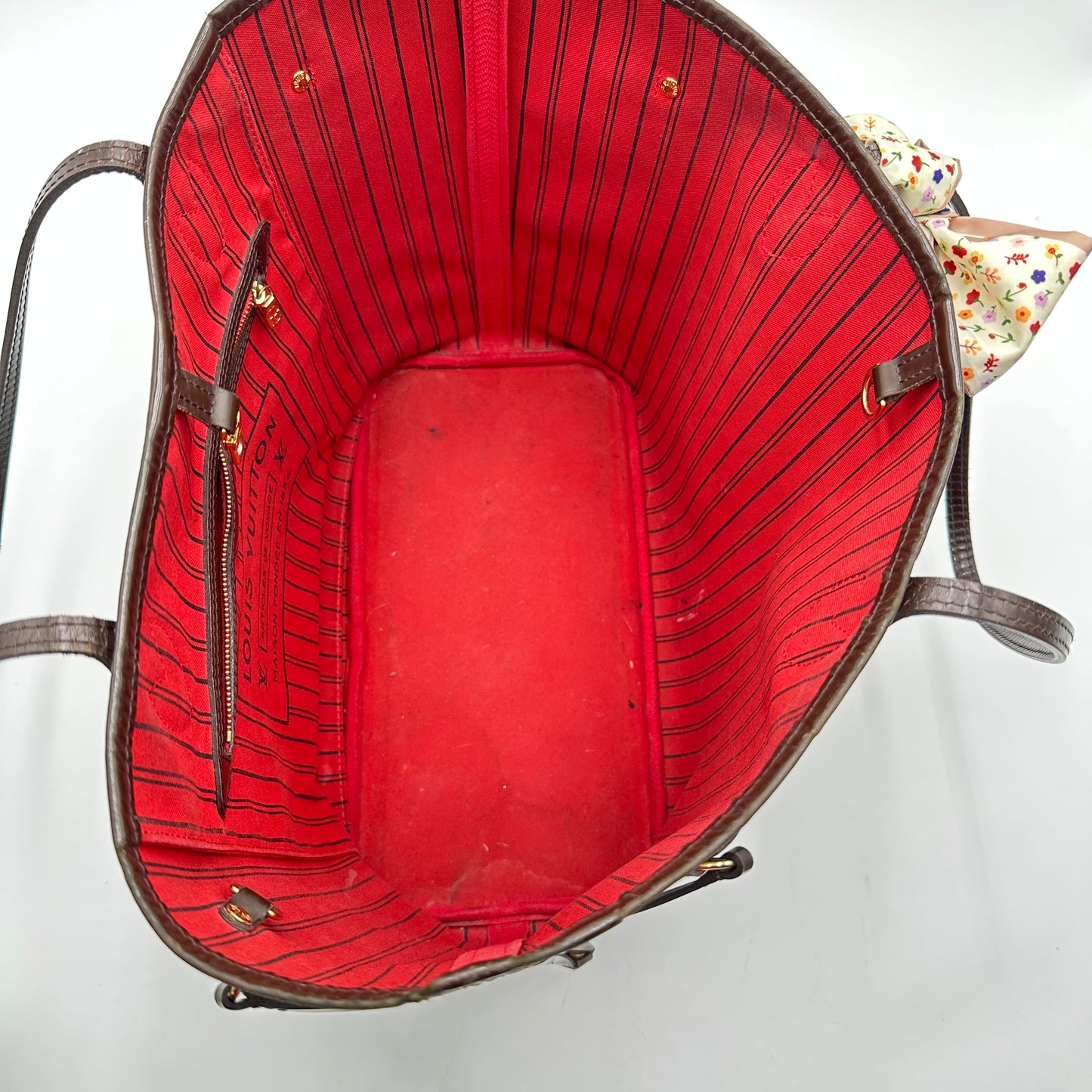 Authentic Louis Vuitton 2014 Damier Ebene Neverfull MM