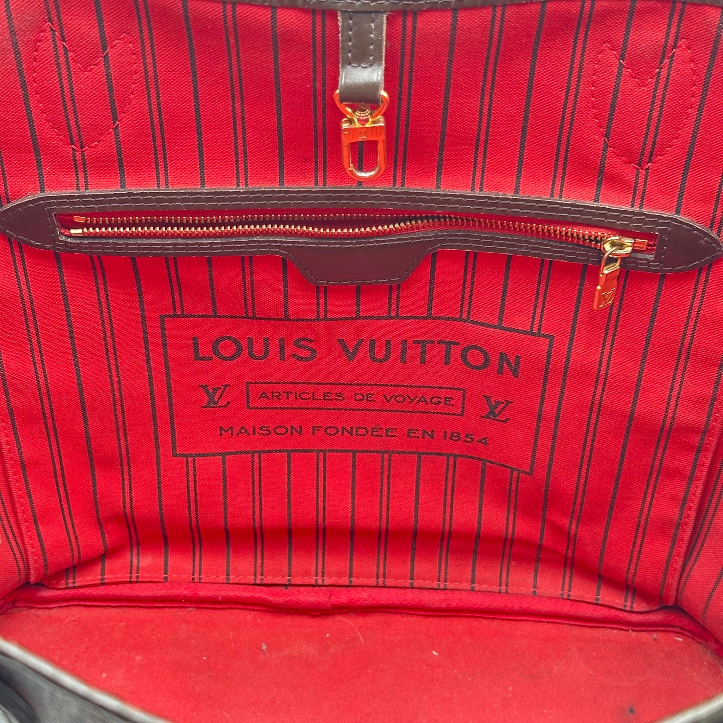 Authentic Louis Vuitton 2014 Damier Ebene Neverfull MM