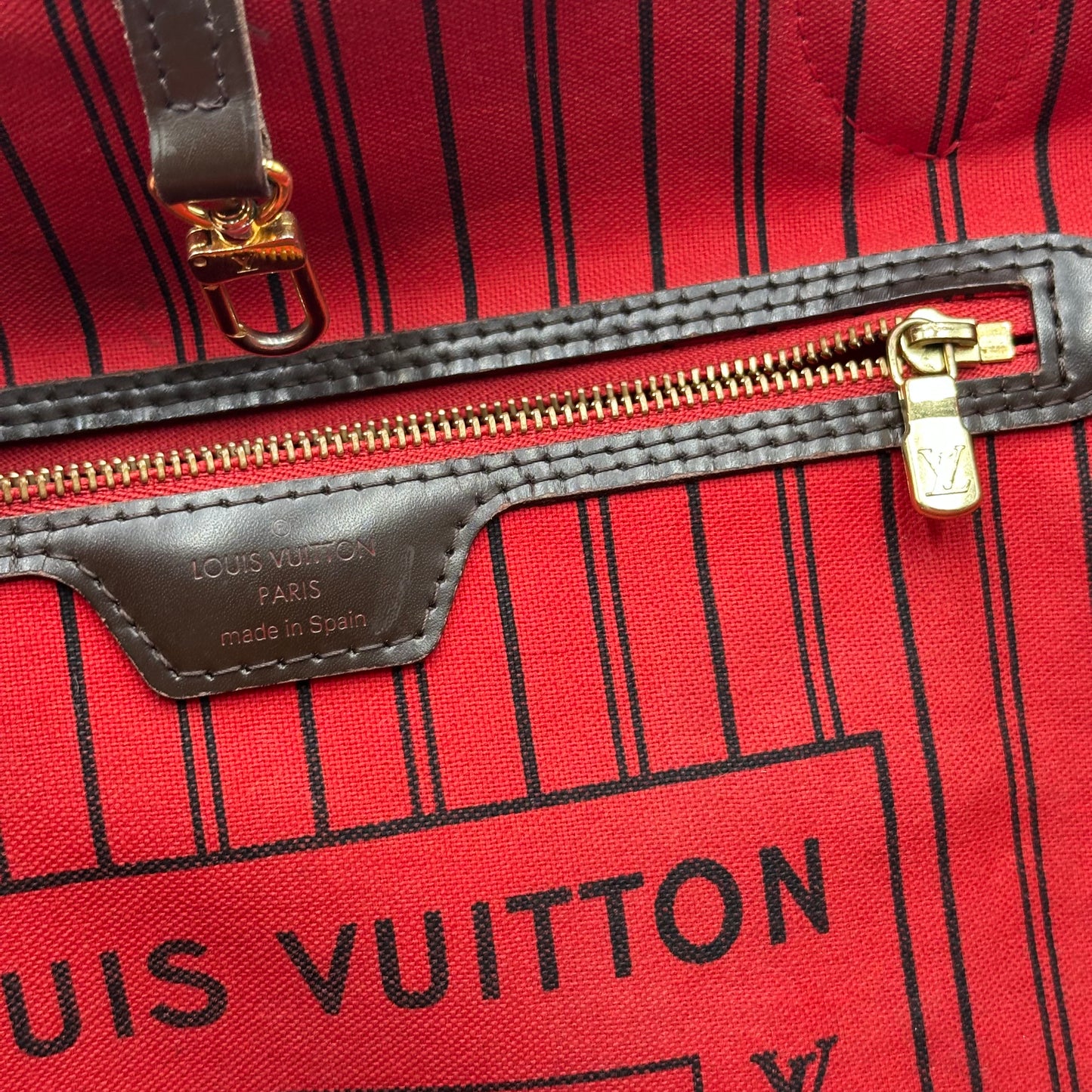 Authentic Louis Vuitton 2014 Damier Ebene Neverfull MM