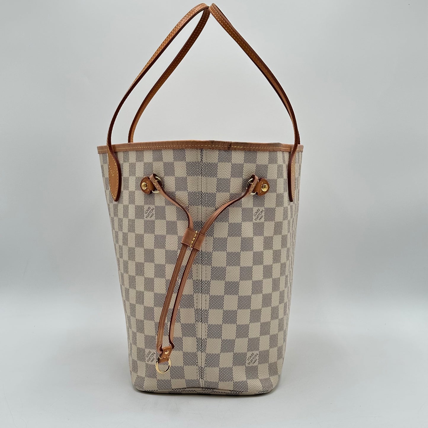 Authentic Louis Vuitton 2019 Damier Azur Neverfull MM Tote Handbag with Dust Bag