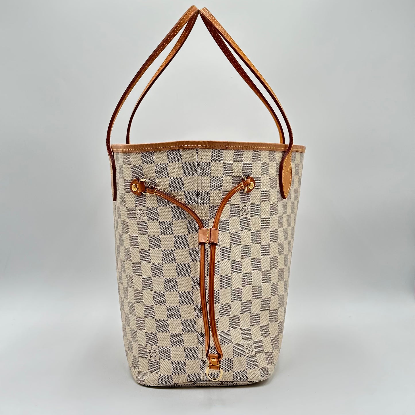 Authentic Louis Vuitton 2019 Damier Azur Neverfull MM Tote Handbag with Dust Bag