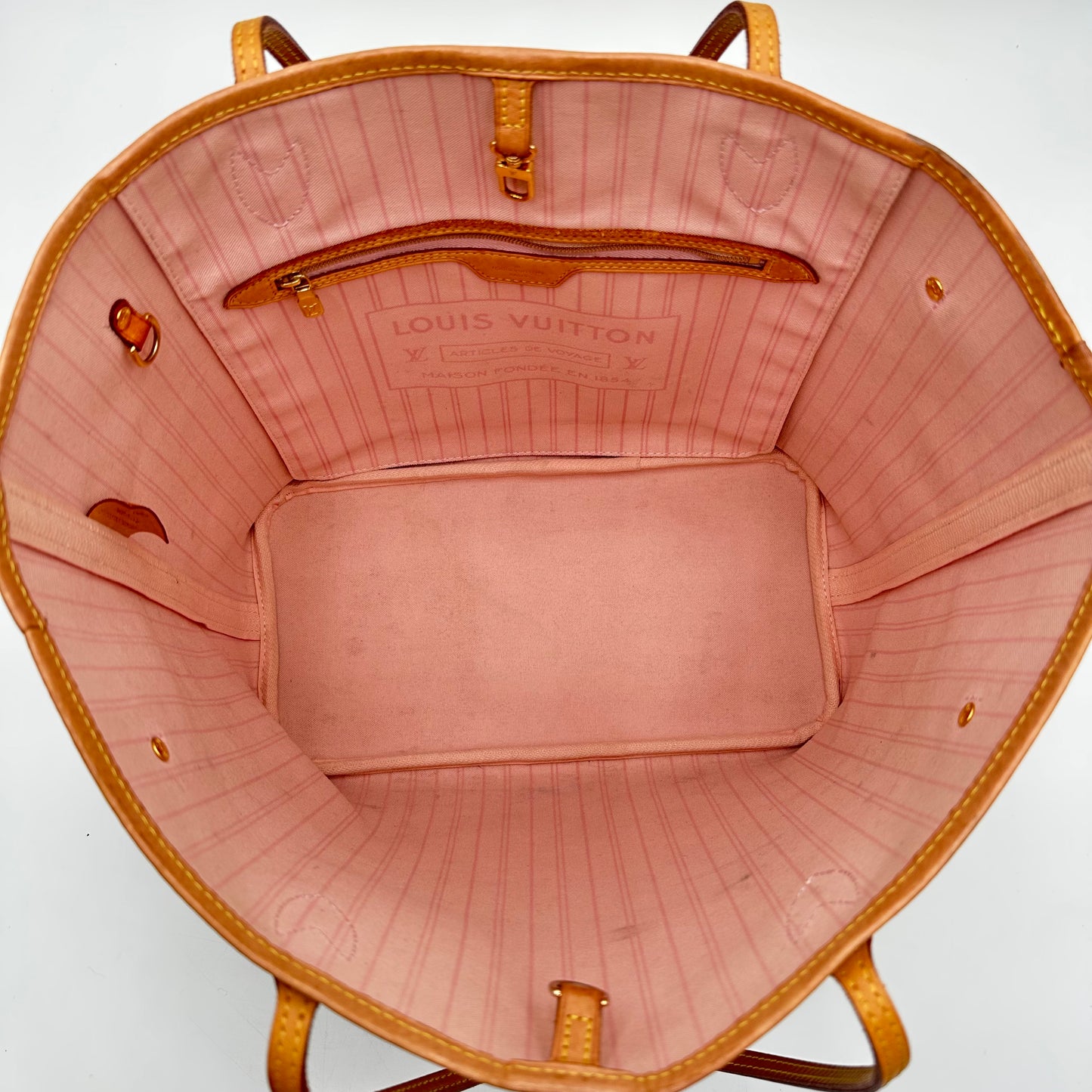 Authentic Louis Vuitton 2019 Damier Azur Neverfull MM Tote Handbag with Dust Bag