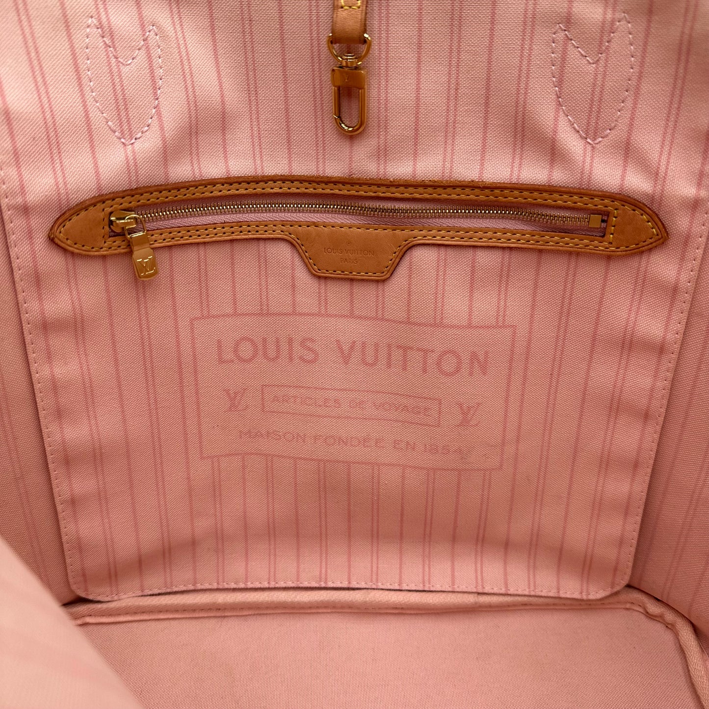 Authentic Louis Vuitton 2019 Damier Azur Neverfull MM Tote Handbag with Dust Bag