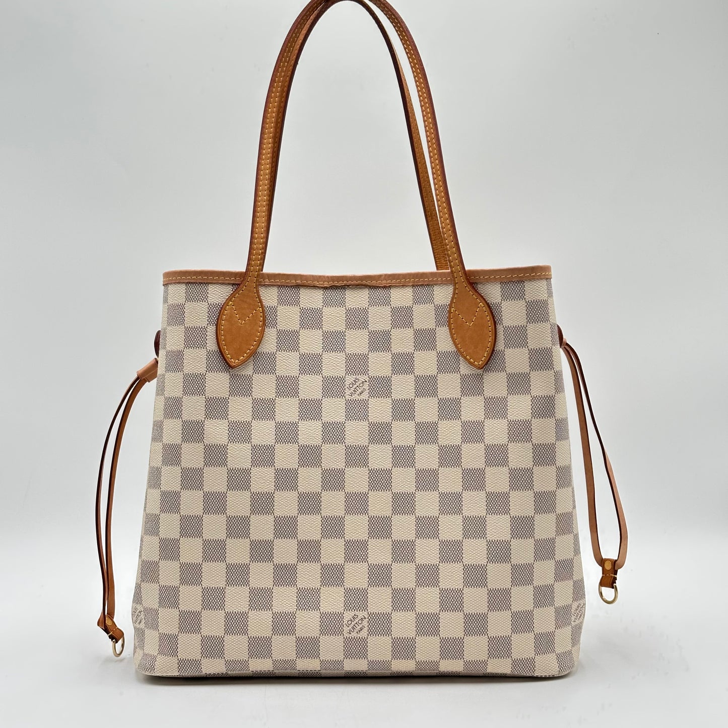 Authentic Louis Vuitton 2019 Damier Azur Neverfull MM Tote Handbag with Dust Bag