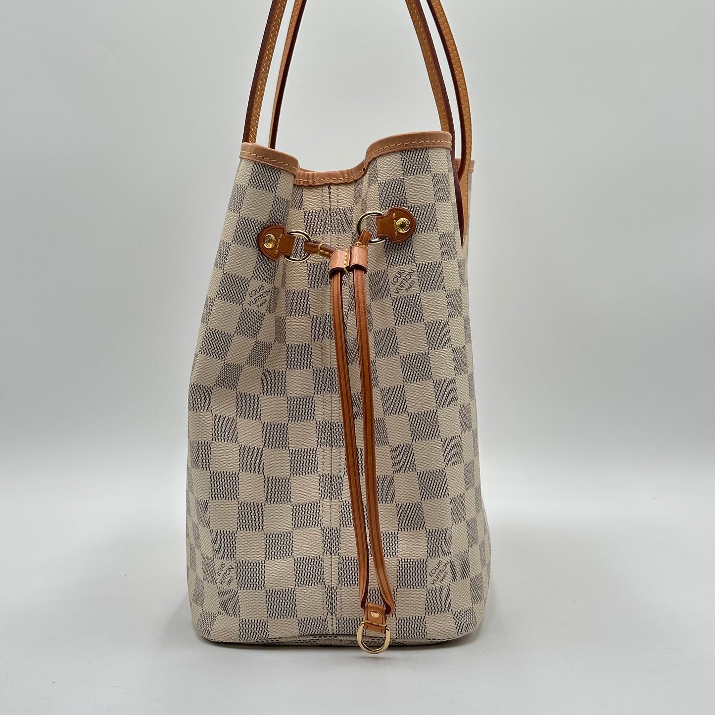 Authentic Louis Vuitton 2019 Damier Azur Neverfull MM Tote Handbag with Dust Bag