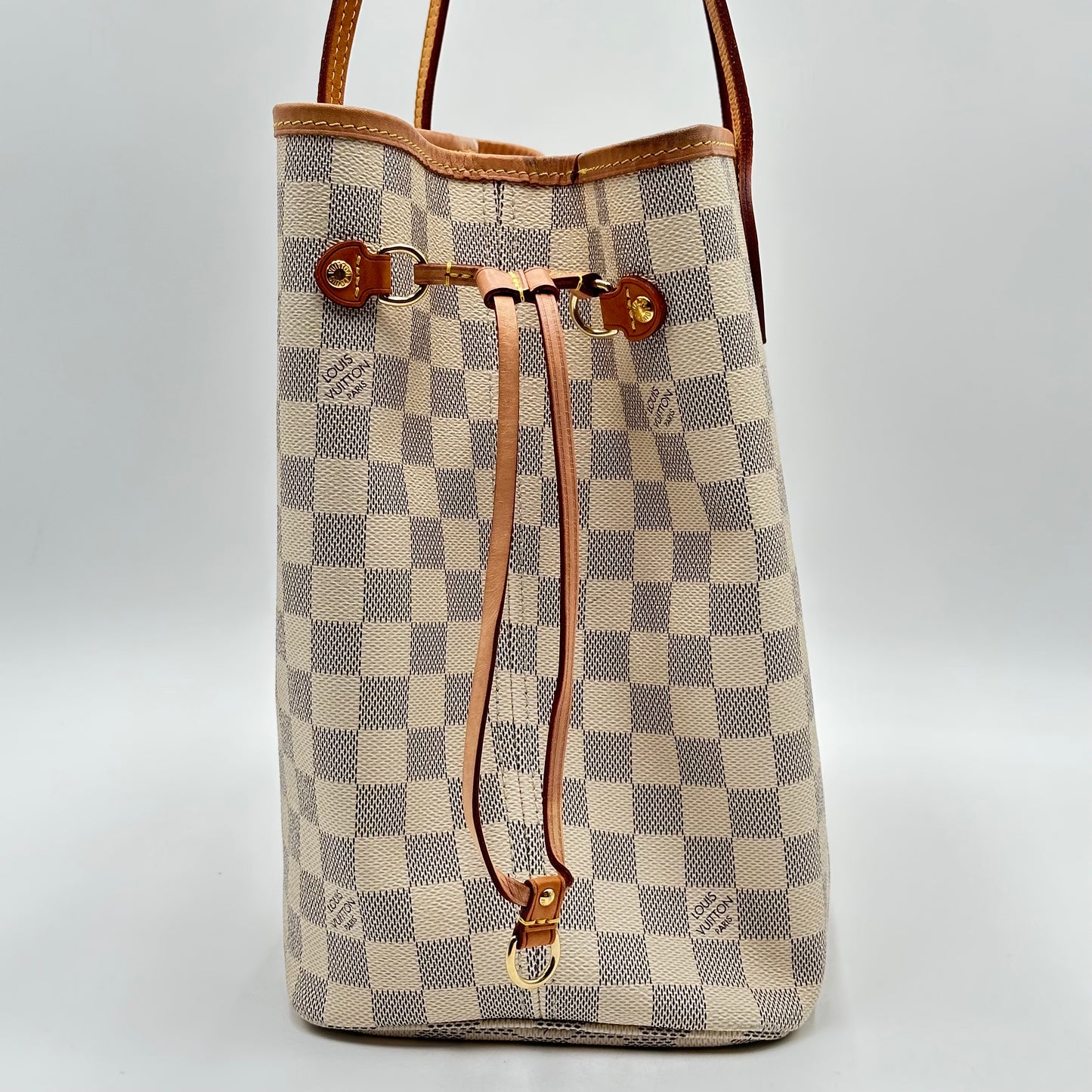 Authentic Louis Vuitton 2019 Damier Azur Neverfull MM Tote Handbag with Dust Bag