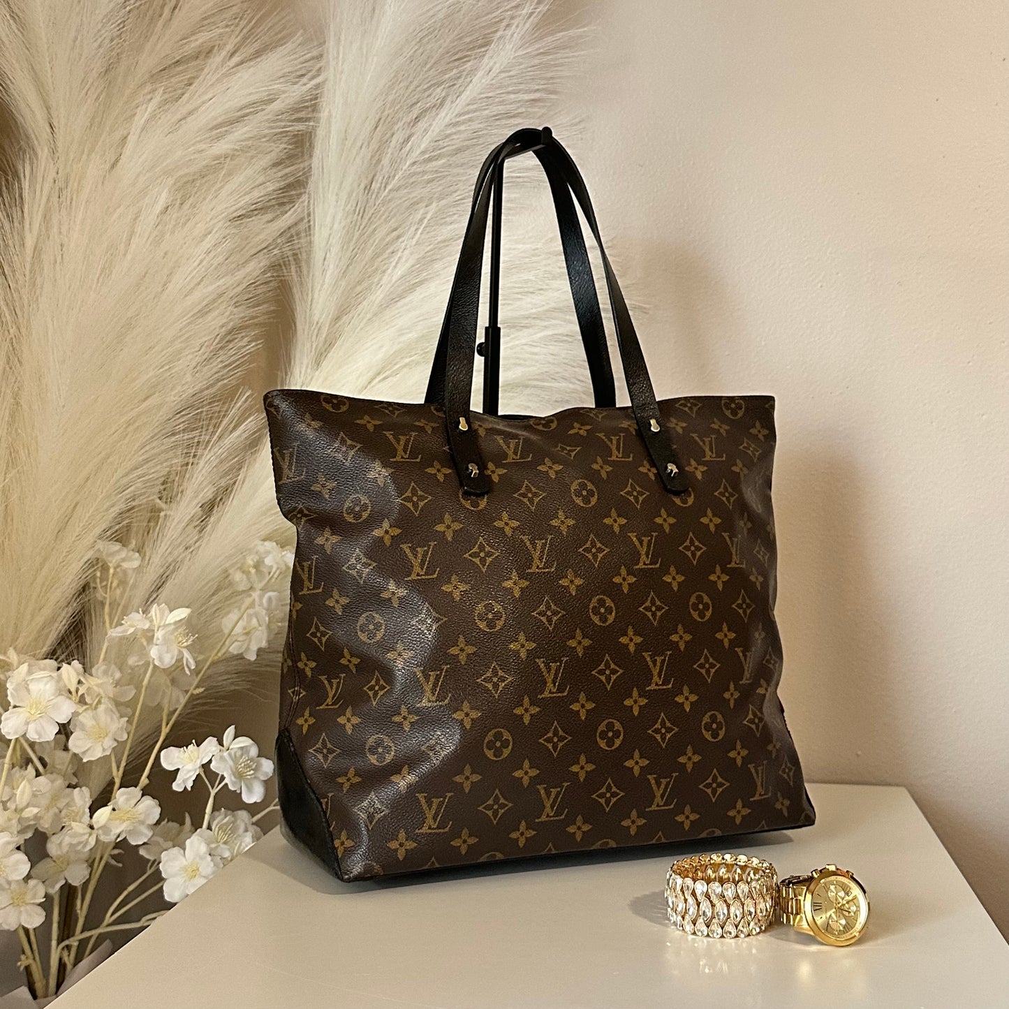 Authentic Louis Vuitton 1999 Monogram Cabas Mezzo Tote