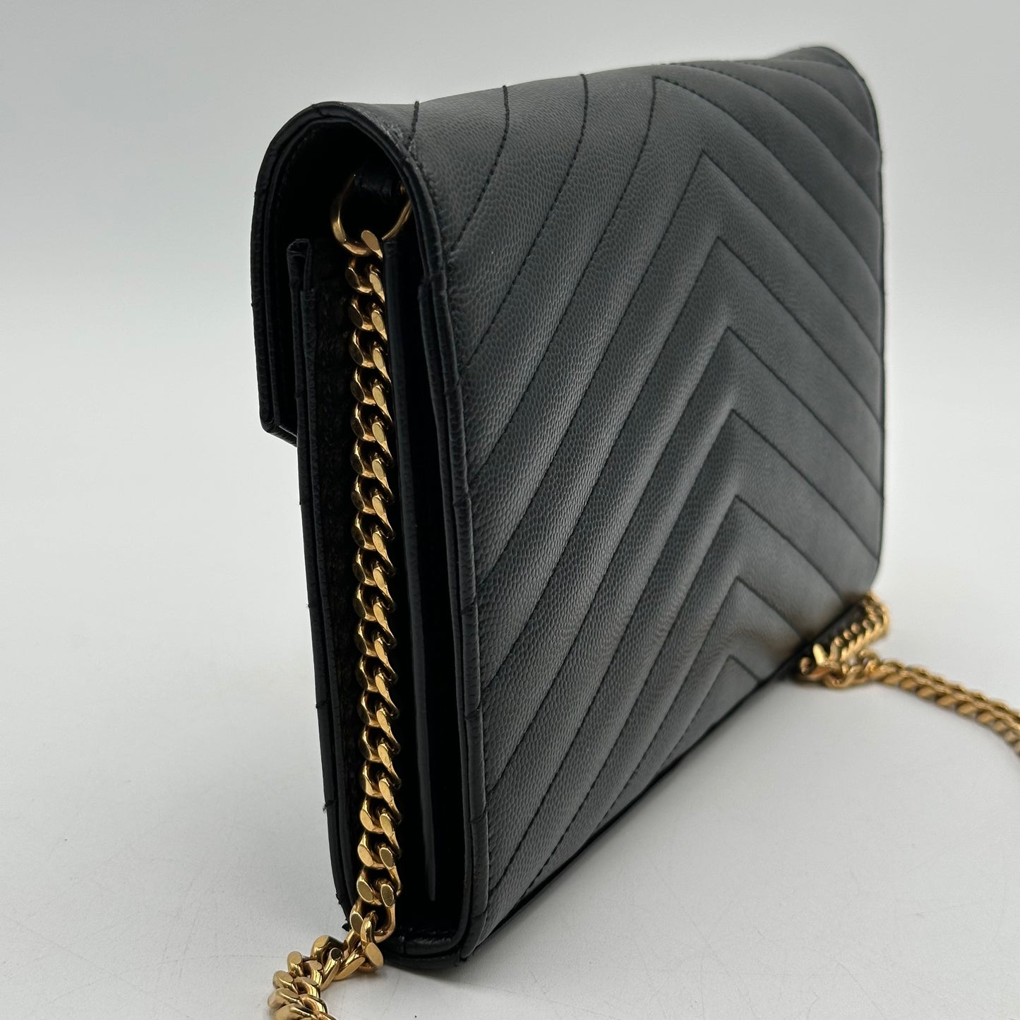 Authentic YSL Black Cassandre Envelope Chain Crossbody