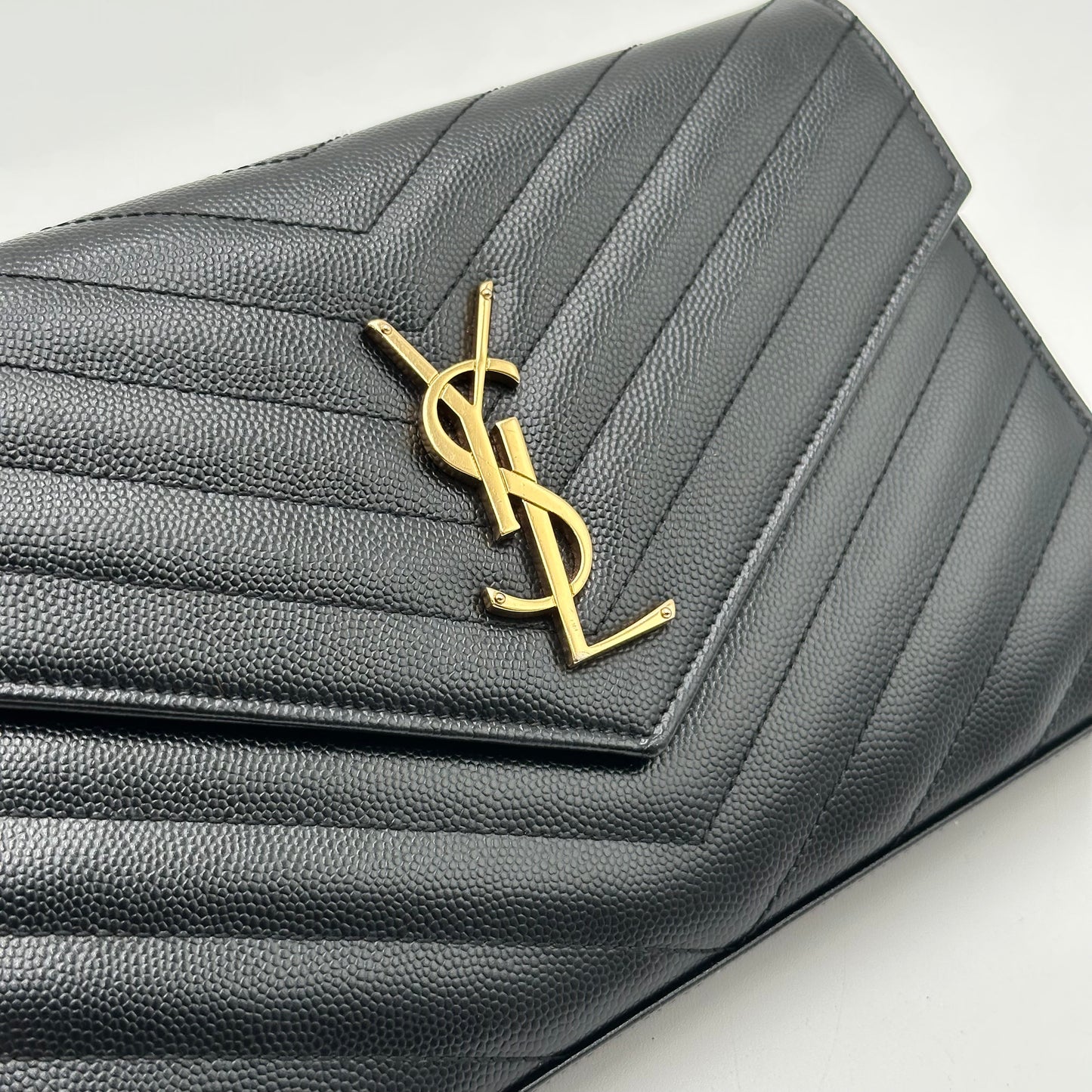 Authentic YSL Black Cassandre Envelope Chain Crossbody