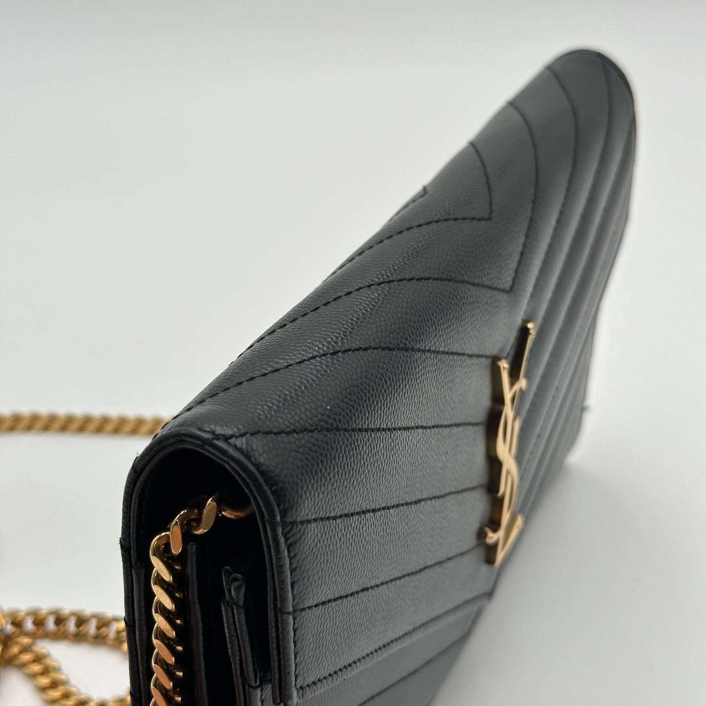 Authentic YSL Black Cassandre Envelope Chain Crossbody