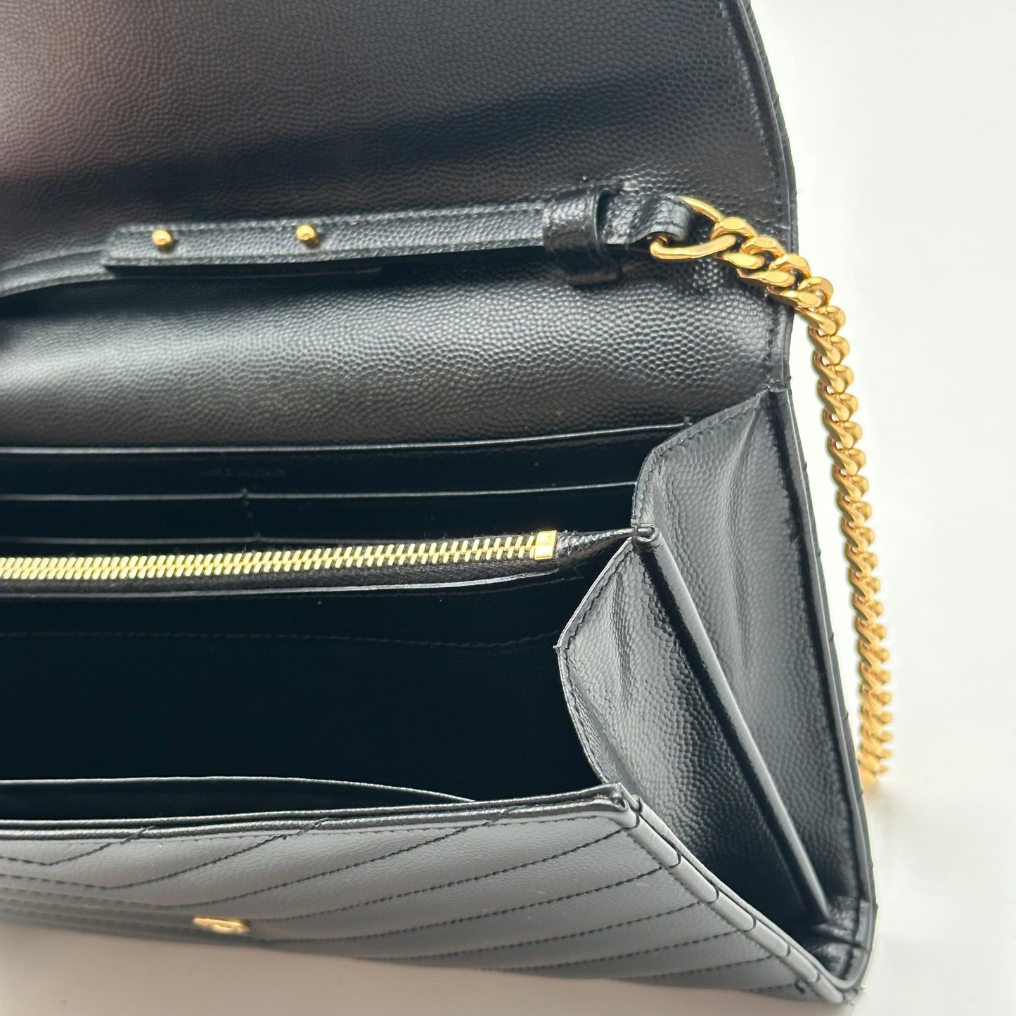 Authentic YSL Black Cassandre Envelope Chain Crossbody