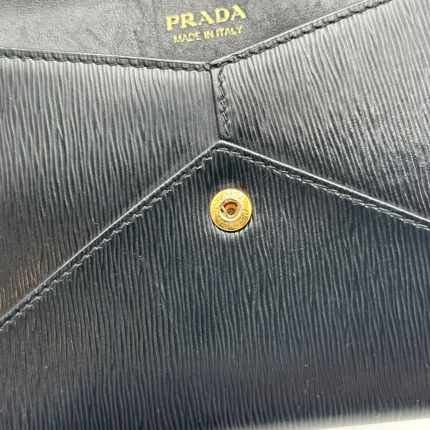 Authentic PRADA Black Saffiano Envelope Crossbody Wallet