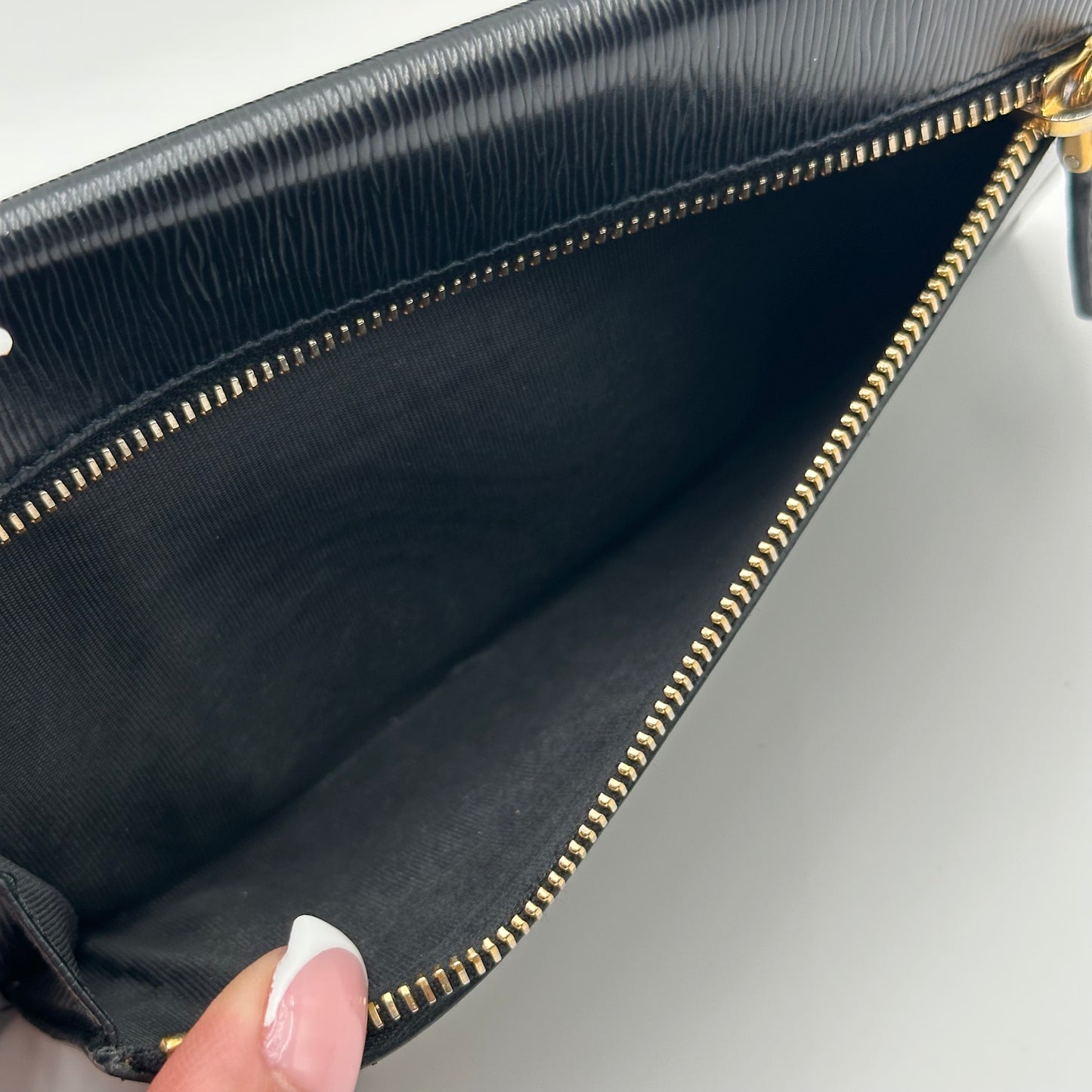 Authentic PRADA Black Saffiano Envelope Crossbody Wallet