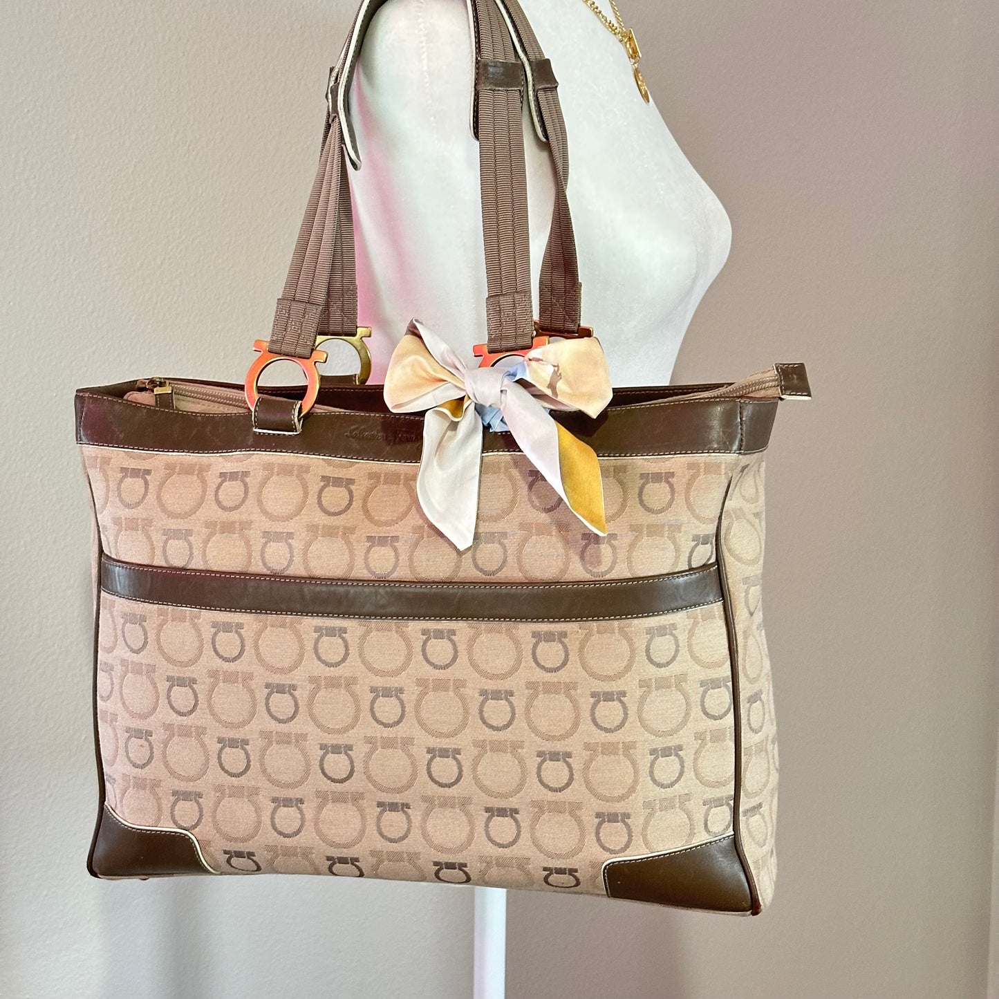 Authentic Ferragamo Gancini Large Tote