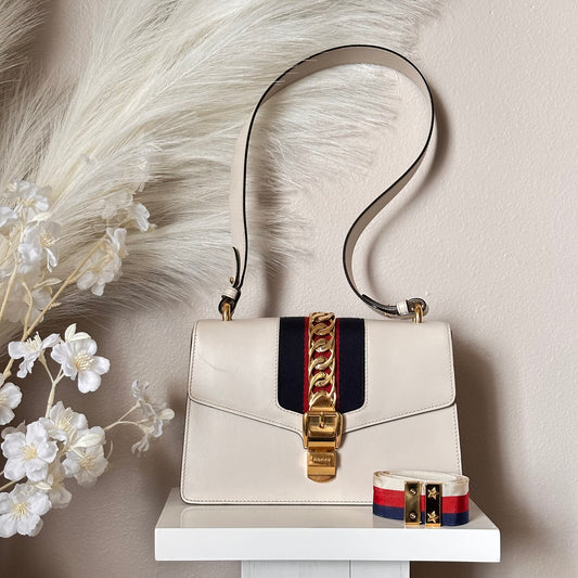 Authentic GUCCI Small Off White Sylvie