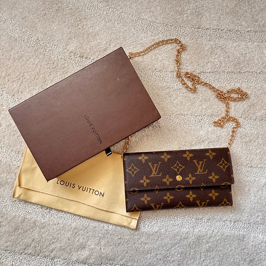 Authentic Louis Vuitton 1999 Monogram Trifold Wallet Crossbody