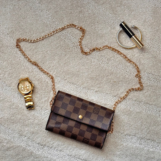 Authentic Louis Vuitton 2005 Damier Ebene Alexandra Trifold Compact Wallet