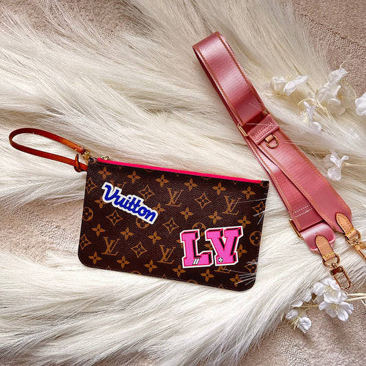 Authentic Louis Vuitton 2018 Monogram Travel Stickers Neverfull Pouch