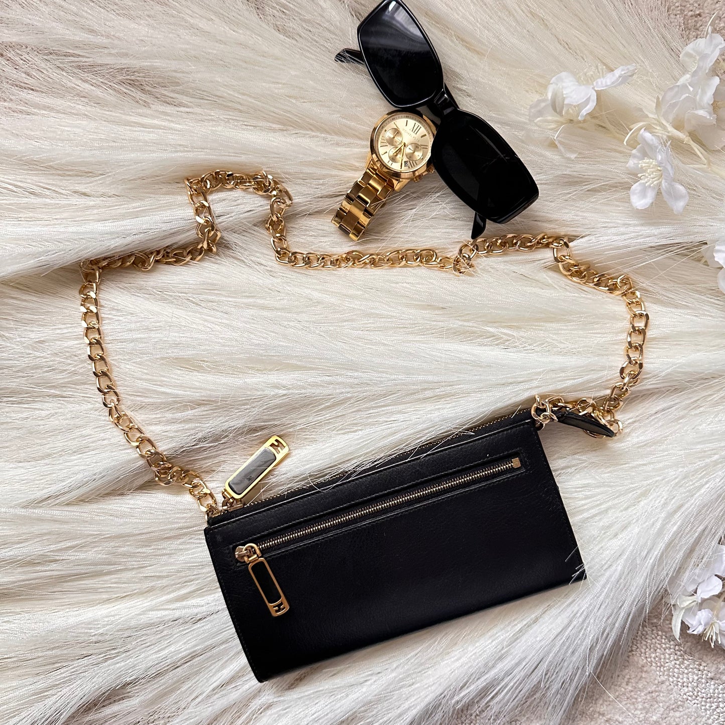 Authentic FENDI Black Long Wallet Crossbody