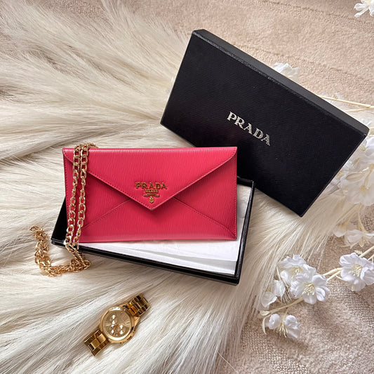 Authentic PRADA Fuchsia Envelope Wallet
