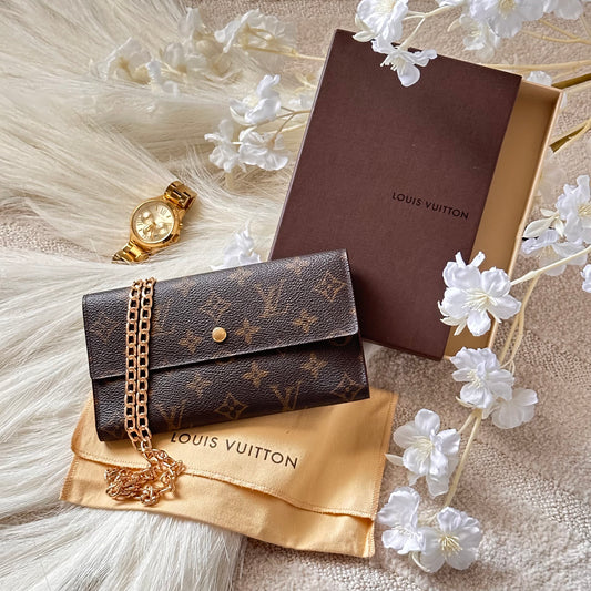 Authentic Louis Vuitton 1999 Monogram Trifold Wallet Crossbody