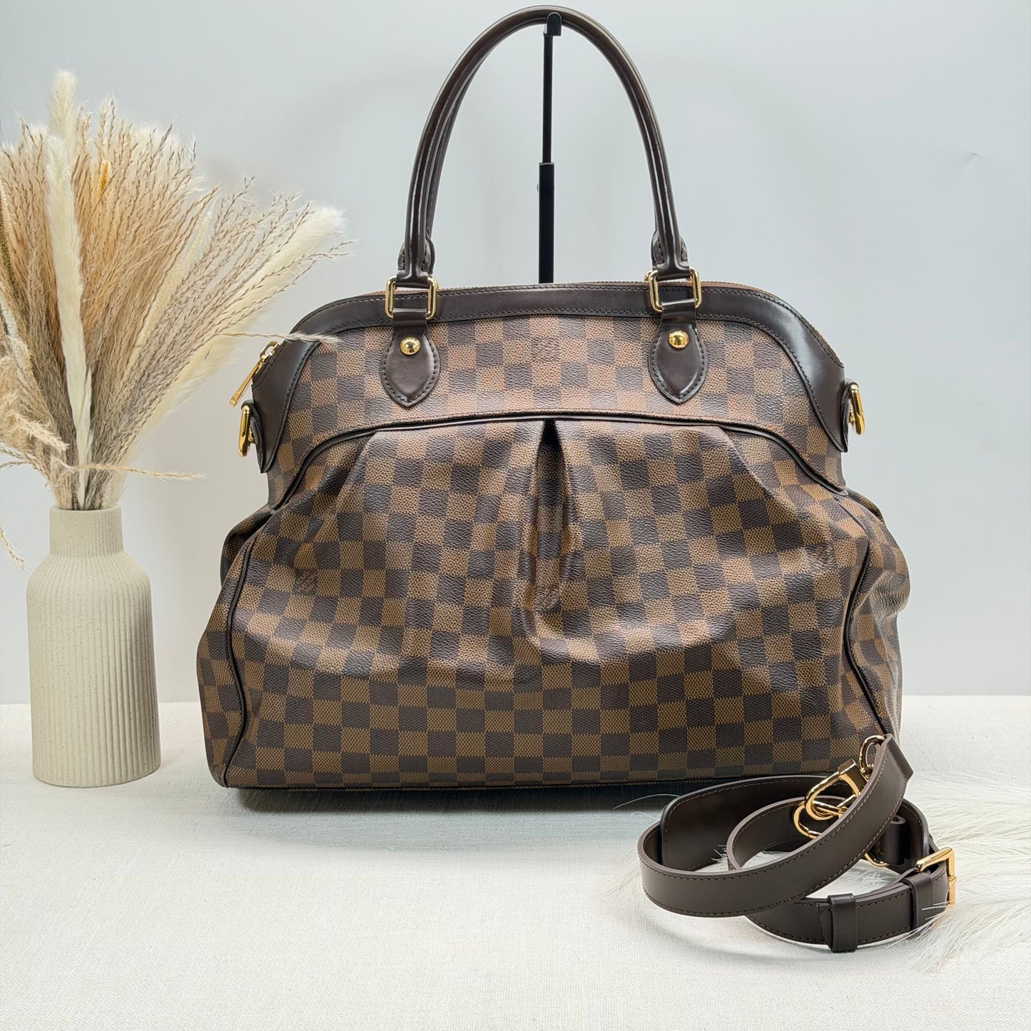 Authentic Louis Vuitton Damier Ebene Trevi GM Handbag