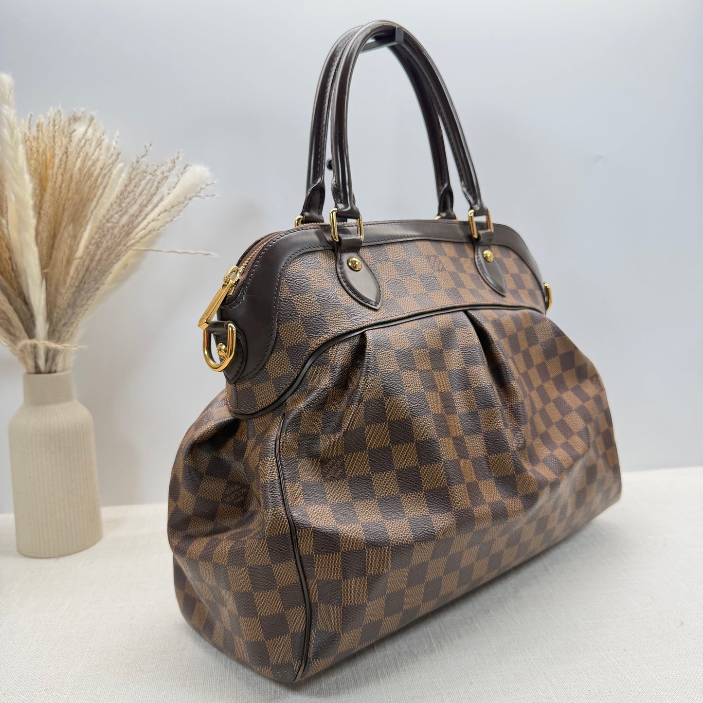 Authentic Louis Vuitton Damier Ebene Trevi GM Handbag