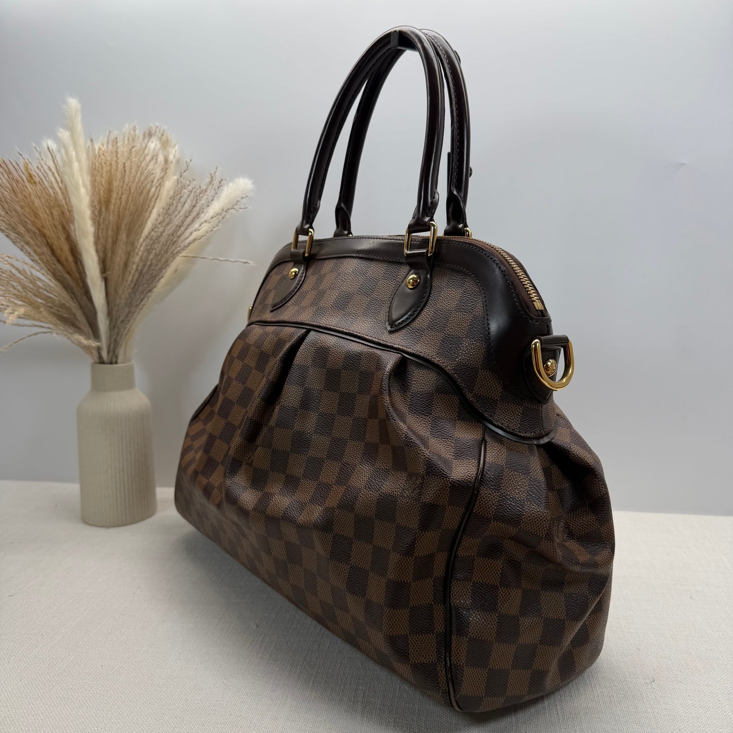 Authentic Louis Vuitton Damier Ebene Trevi GM Handbag