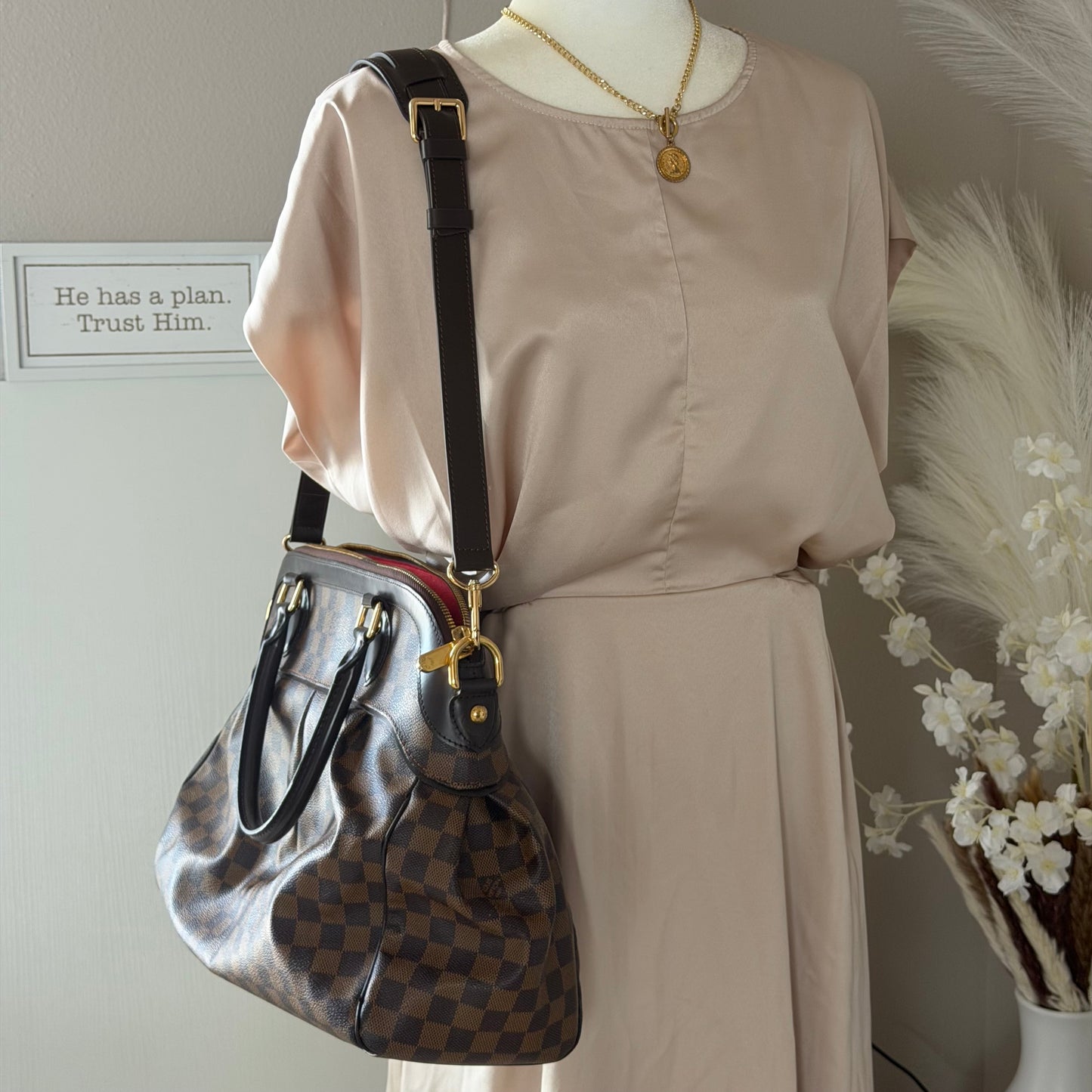 Authentic Louis Vuitton Damier Ebene Trevi GM Handbag