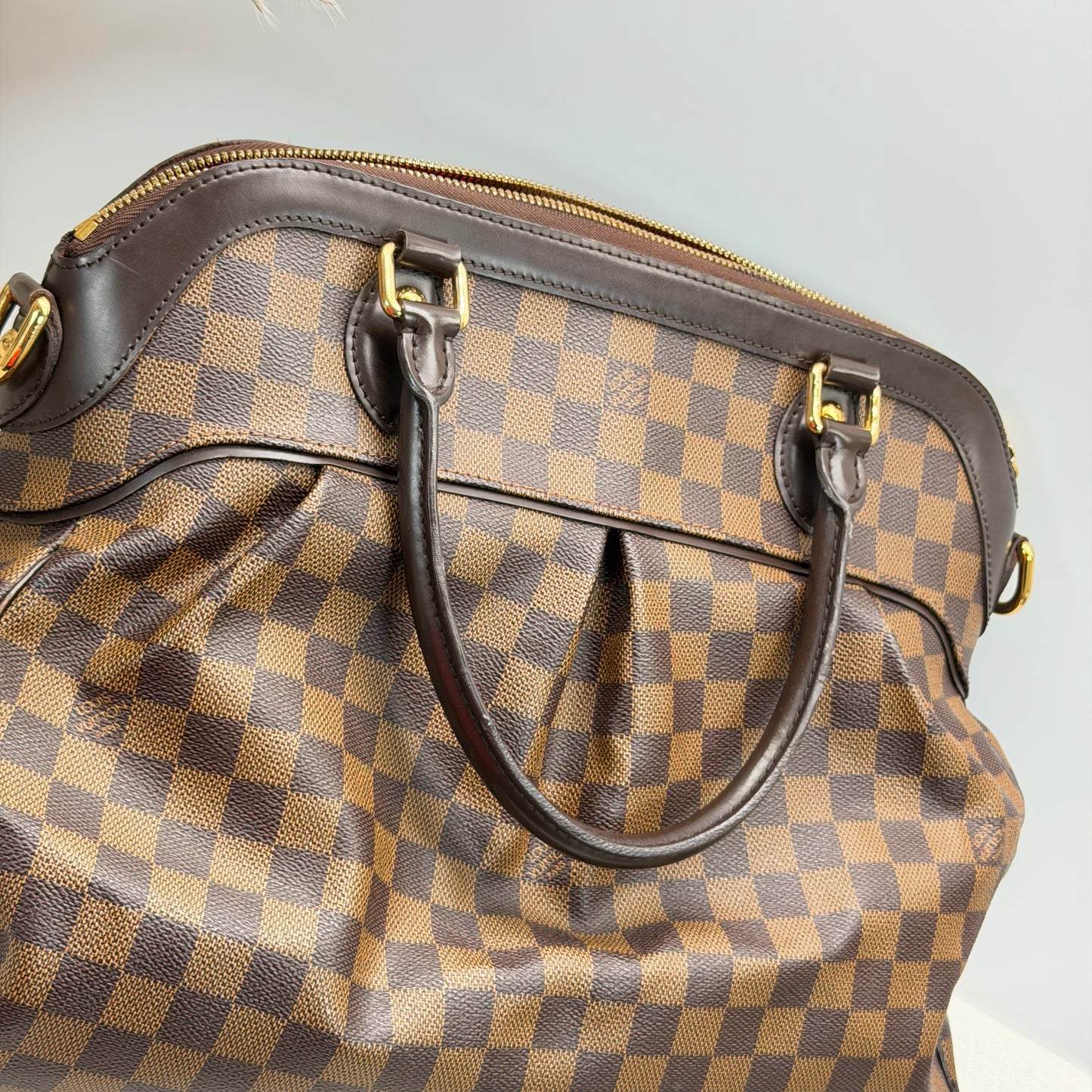 Authentic Louis Vuitton Damier Ebene Trevi GM Handbag