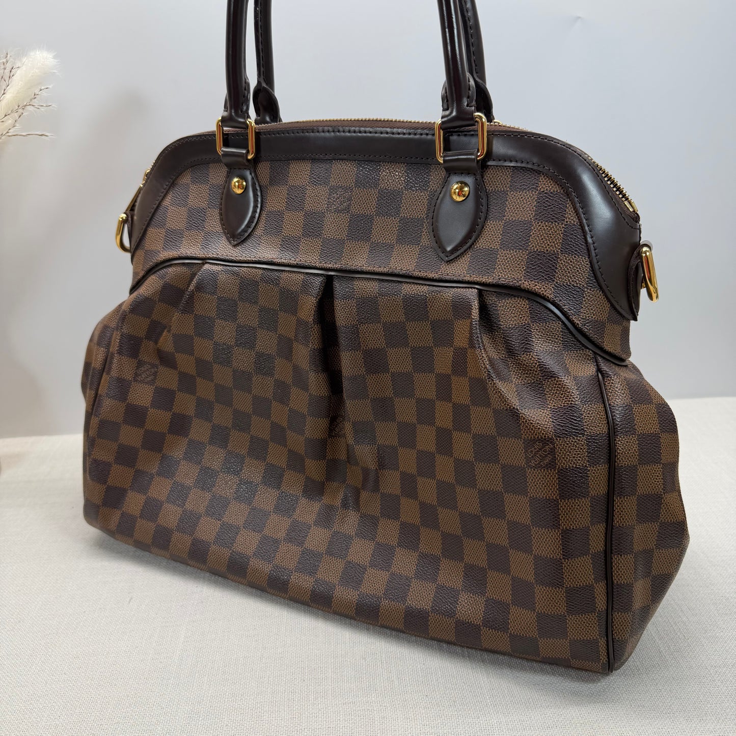 Authentic Louis Vuitton Damier Ebene Trevi GM Handbag