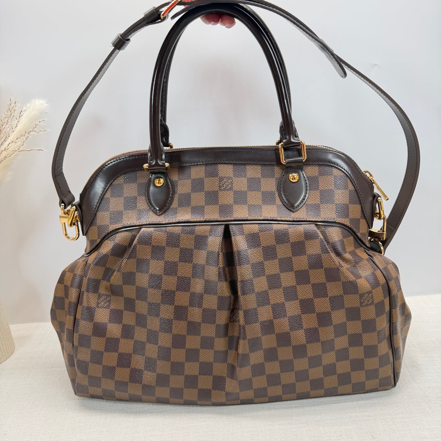 Authentic Louis Vuitton Damier Ebene Trevi GM Handbag