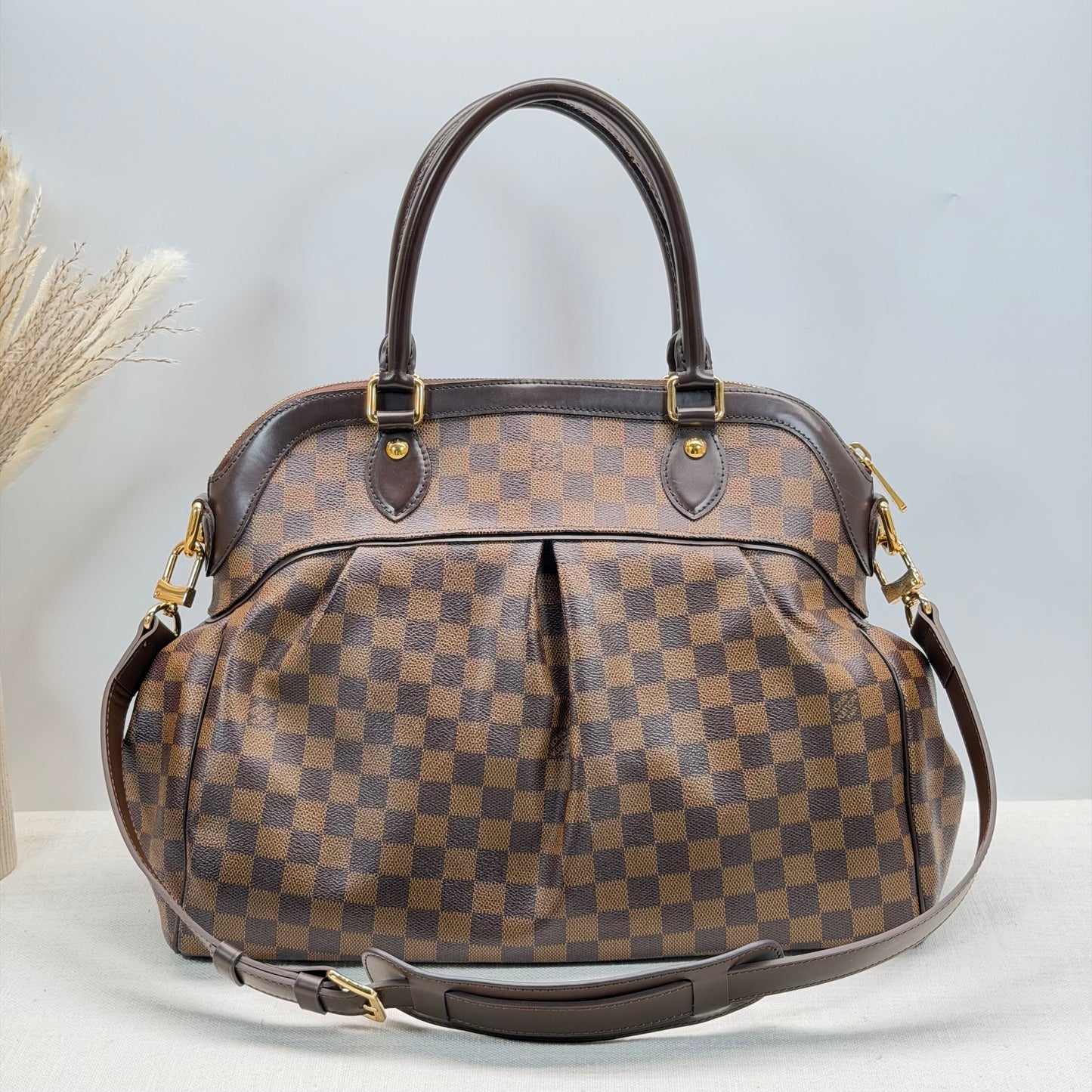 Authentic Louis Vuitton Damier Ebene Trevi GM Handbag
