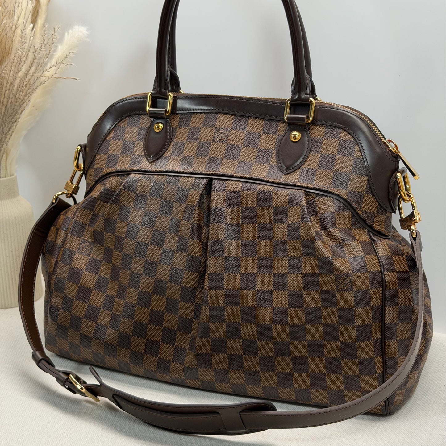 Authentic Louis Vuitton Damier Ebene Trevi GM Handbag