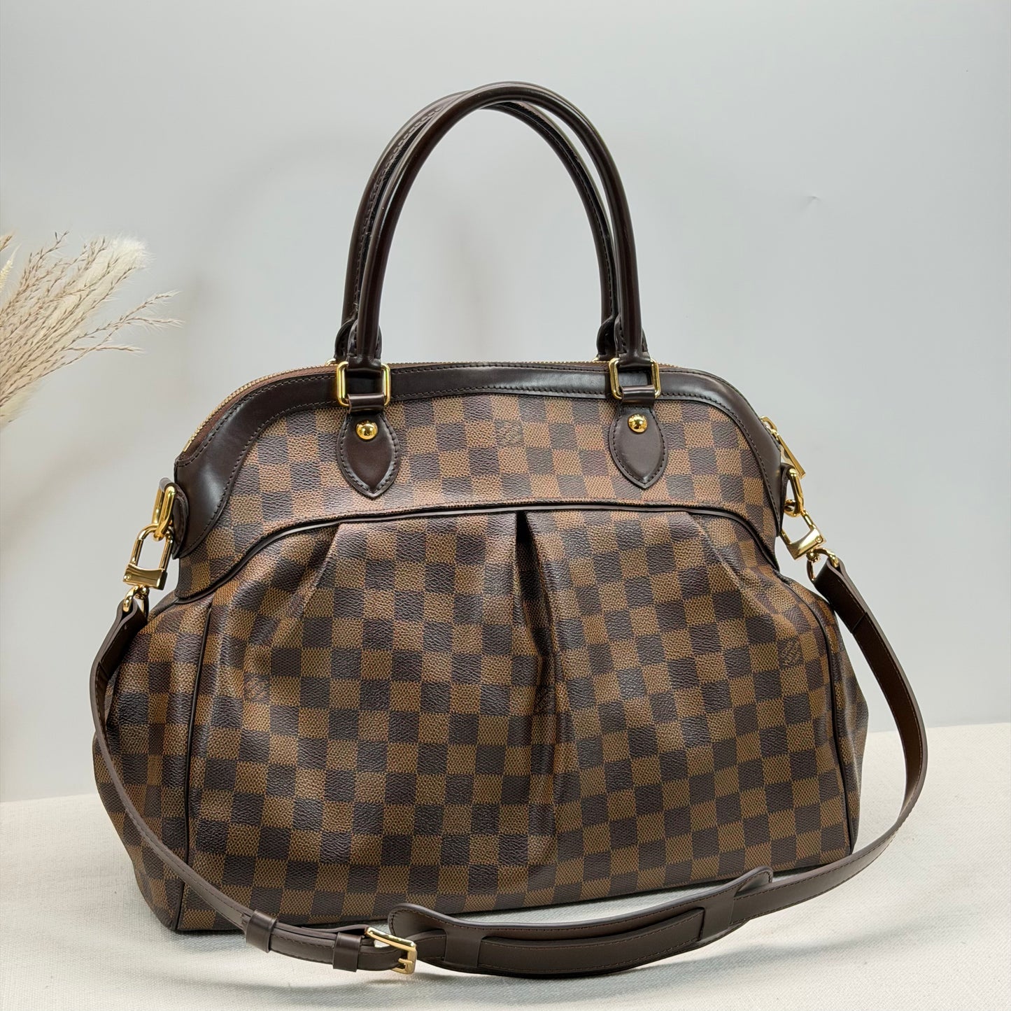 Authentic Louis Vuitton Damier Ebene Trevi GM Handbag