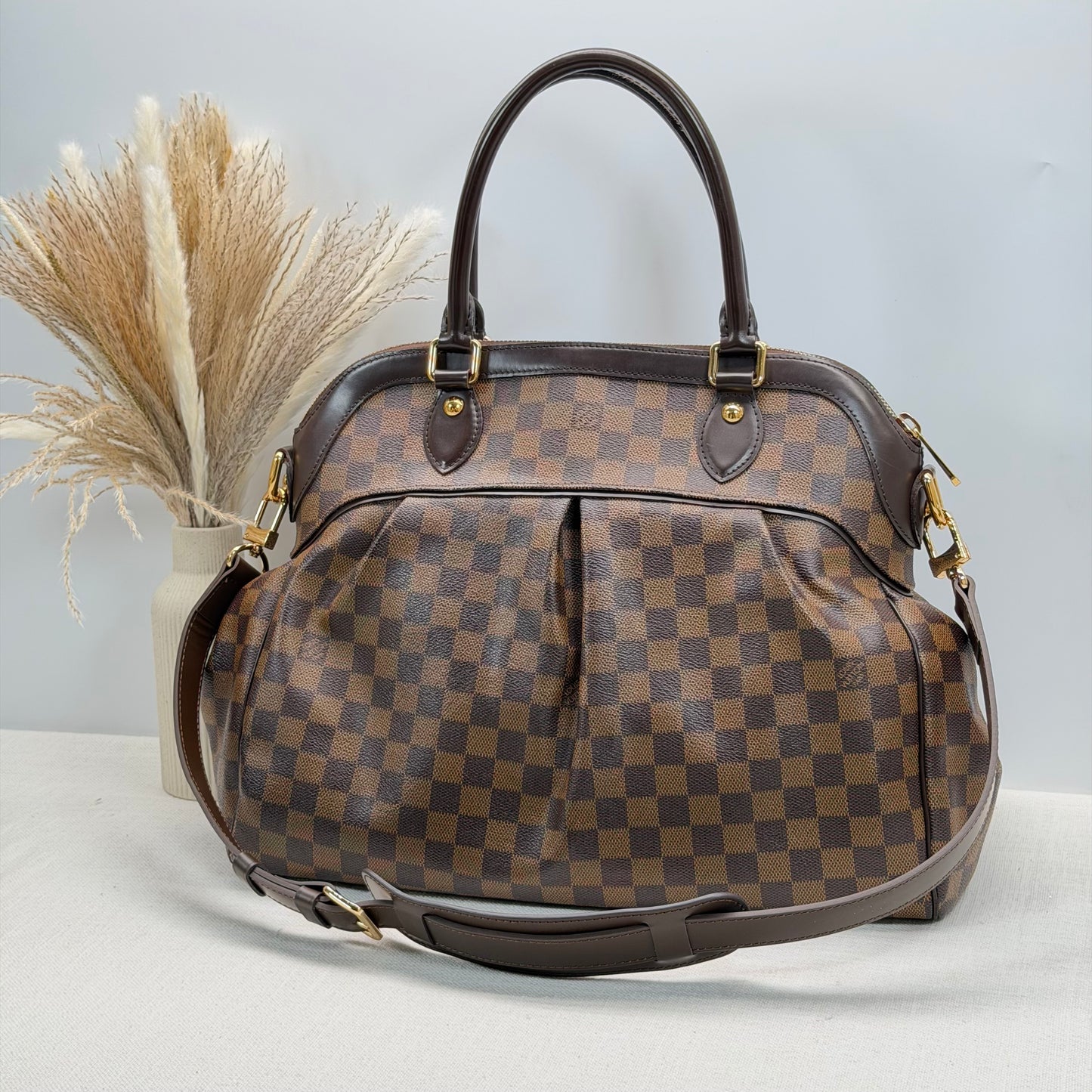 Authentic Louis Vuitton Damier Ebene Trevi GM Handbag