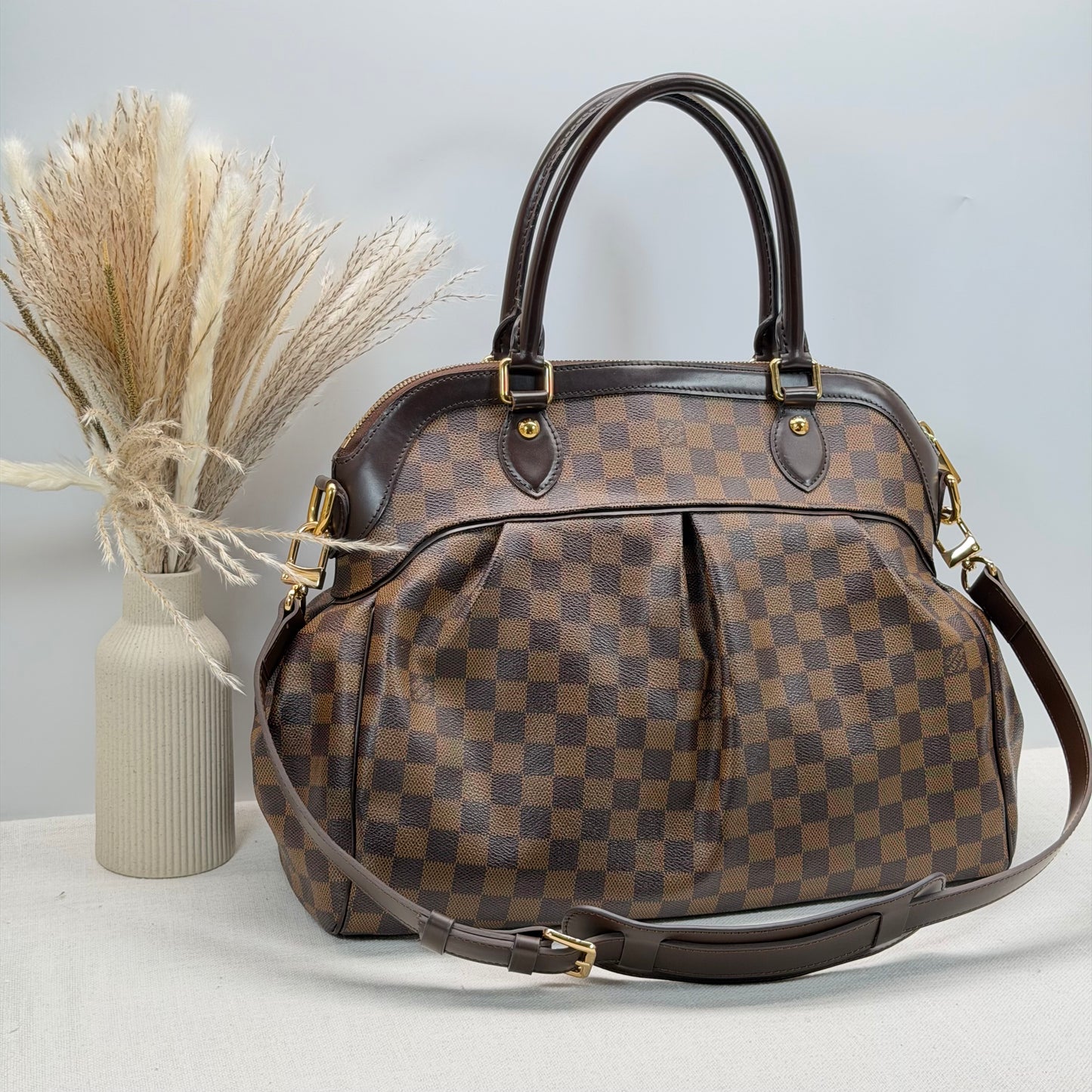 Authentic Louis Vuitton Damier Ebene Trevi GM Handbag