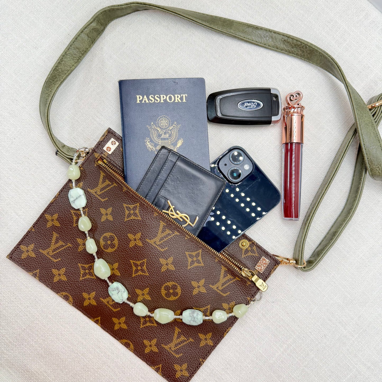 Authentic Louis Vuitton Monogram Randonne Pouch Insert Crossbody