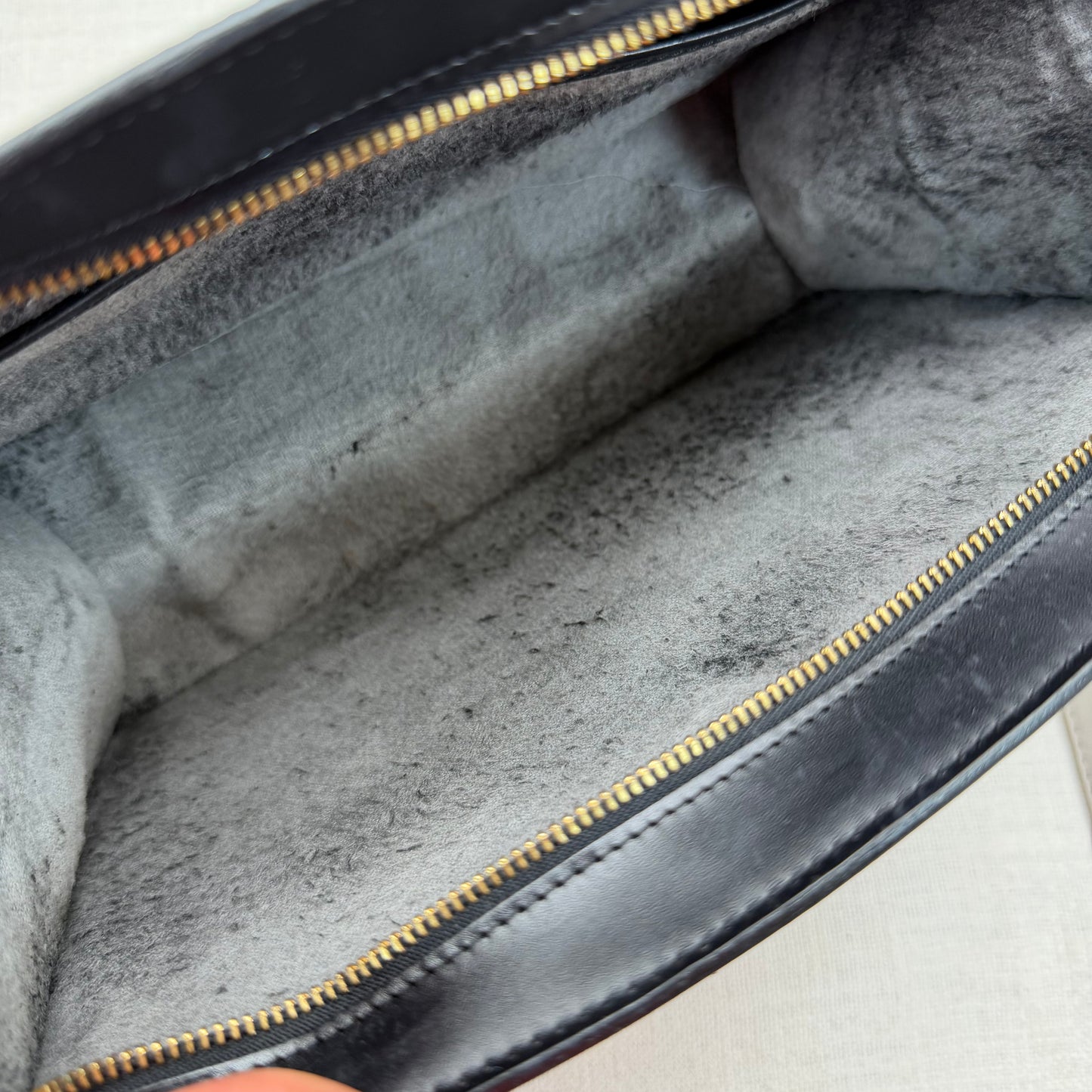 Authentic Louis Vuitton Black Epi Trousse Crete Crossbody