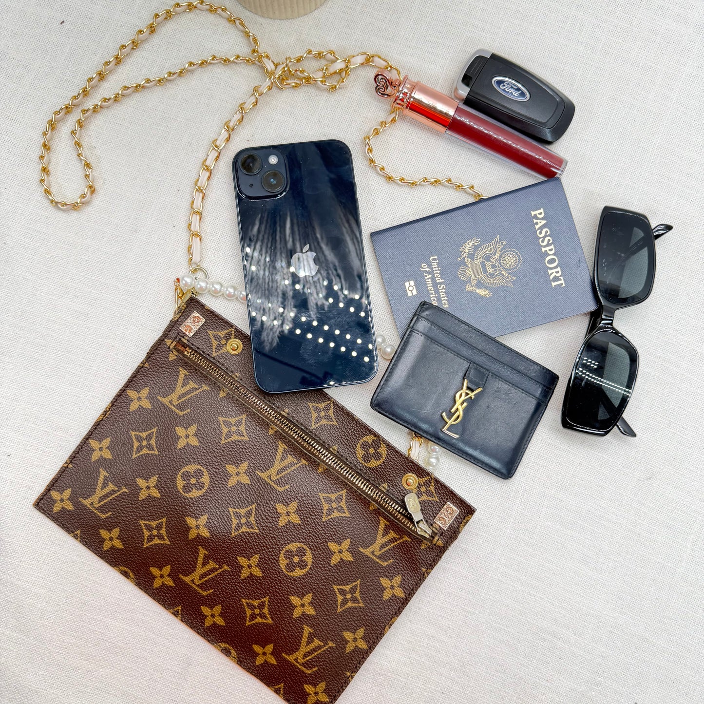 Authentic Louis Vuitton Monogram Randonne Pouch Insert Crossbody